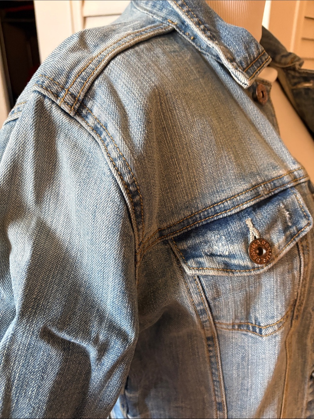 H&M Light Blue Denim Jean Jacket - Women's Button-Front - Picture 8 of 14